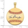 Black Bow Jewelry 14K Gold Plated Tom Lasorda Signature MD Enamel Baseball Pendant - 4 of 4
