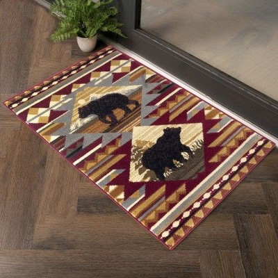 Kumasinova Southwest & Nature Lodge Area Rug – Vibrant for Living Room, Kid & Pet-Friendly, Made in Turkey, Stain-Resistant Door Mat