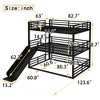 TIRAMISUBEST Twin/Twin/Full, Full/Full/Full, Queen/Queen/Queen, 3 Sizes Metal Triple Bunk Bed Frame with Slide & Ladder - 4 of 4