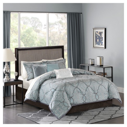 Blue Octavia Jacquard Duvet Cover Set 6pc Target