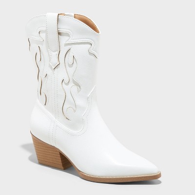 Women's Daytona Western Boots with Memory Foam Insole - Wild Fable™ White 8.5