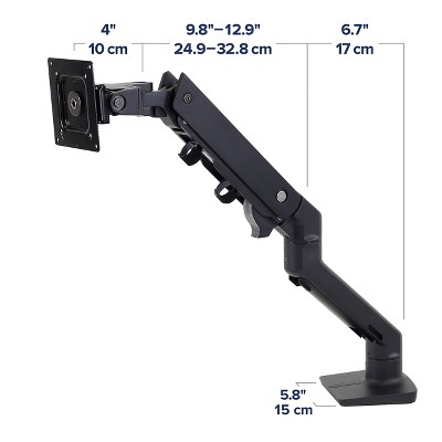 Matte Black Full-Motion Desk Mount for Curved Monitors