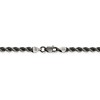 Black Bow Jewelry 4mm Sterling Silver & Black Plated Solid Rope Chain Necklace - 3 of 4