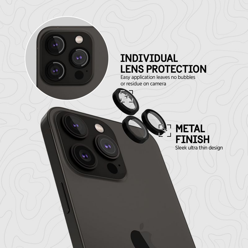 Pelican Apple iPhone 14 Pro/iPhone 14 Pro Max Aluminum Ring Camera Lens Protectors - Black, 5 of 8