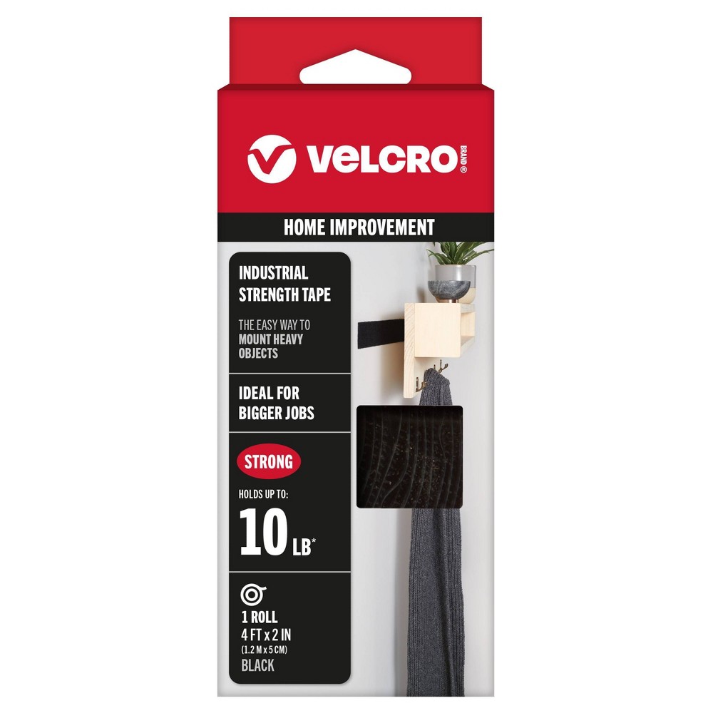 VELCRO 4'X2" Industrial Strength Roll Black