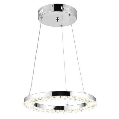 Messon 14" Chrome Crystal LED Pendant Light
