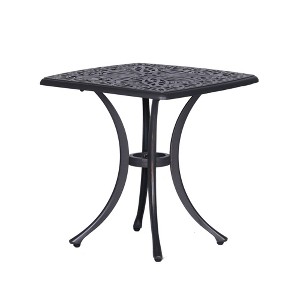 PAGED Stylish Outdoor Dining Table Resin Patio Table with Tempered Glass Tabletop for Patio, Lawn, Courtyard - 1 of 4