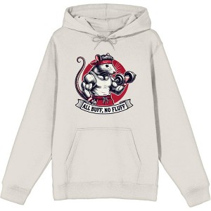 Gym Rat "All Buff No Fluff" Adult Long Sleeve Hoodie - 1 of 2