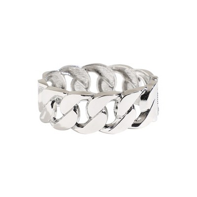 SOHI Women's Metallic Silver Metallic Chain Bracelet
