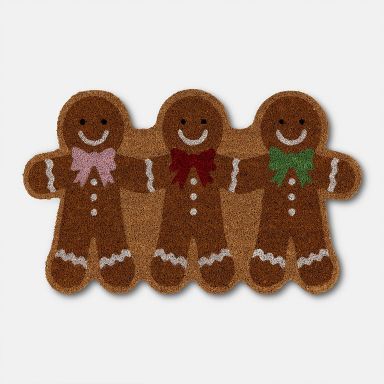 18"x30" Christmas Gingerbread Bow Trio Coir Doormat - Wondershop™