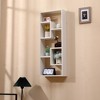 DOMETOUR 5-Cube Bookshelf, White Wooden Open Bookcase, Storage Shelf Display Rack for Home Office, Living Room, Study Decor - 3 of 4