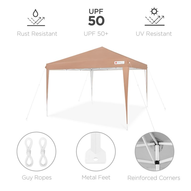 Best Choice Products 10x10ft Pop Up Canopy Outdoor Portable Adjustable Instant Gazebo Tent w/ Carrying Bag, 5 of 9