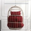 DSVIMOY Egg Chairs, Patio Egg Chair, Outdoor Garden Egg Swing Chair Hanging Chair for Bedroom Living Room, Red, 28.34"*22"*40.5" - 4 of 4
