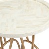 Coast to Coast Accents Osso Modern Metal Round Accent Table 20" Wide Gold Mosaic Bone Tile Tabletop for Living Room Bedroom Bedside Entryway House - 4 of 4