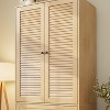 Armoire Wardrobe Closet with Drawers, 69.5" Wooden Wardrobe Cabinet with Hanging Rod - 4 of 4