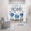 LunaLulinlk Home Sweet Home Blue Hydrangea Polyester Shower Curtain - 2 of 4