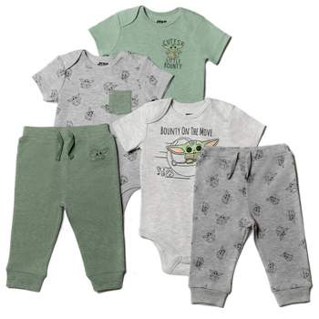 Star Wars The Mandalorian Baby Yoda Infant Baby Boys Bodysuits Pants Green/Grey/Oatmeal 18 Months