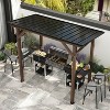 Famapy Cedar Wood BBQ Gazebo with Galvanized Steel Roof and Dual Bar Shelves for Patio & Garden - 4 of 4