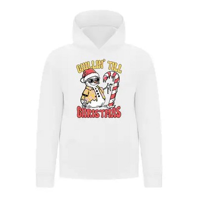 Everyday Kids Christmas Collection Chillin’ Till Christmas Boys Pullover Hoodie – Holiday Sweatshirt - White
