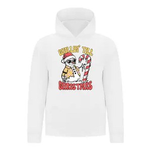 Everyday Kids Christmas Collection Chillin’ Till Christmas Boys Pullover Hoodie – Holiday Sweatshirt - White - 1 of 1