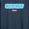 Women's - Barbie - Kenrgy Blue Lightweight French Terry Wide Neck Long Sleeve Shirt - 2 of 4