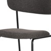 HomeRoots Gray and Black Upholstered Fabric And Metal Open Back Dining Side Chair - 4 of 4