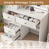 Vanity with Mirror, Belt LED Light, 5-Drawer Dressing Table Makeup vanities, Movable and Hidden Mirror, 3-Color Mode - 4 of 4