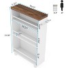 20" Slim Storage Cart – 4-Tier Narrow Rolling Kitchen Utility Cart with Wheels & Handle, Skinny Laundry Room Organizer, Slide Out Pantry Shelf - 3 of 4