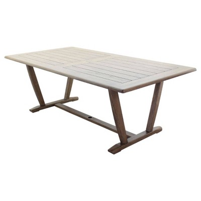 Avalon FSC Teak 84" Rectangle Dining Table - Gray - Courtyard Casual