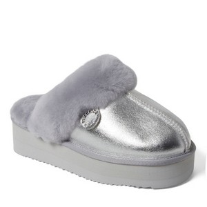 Fireside by Dearfoams Women's Melton Genuine Shearling Platform Scuff Slipper - 1 of 4