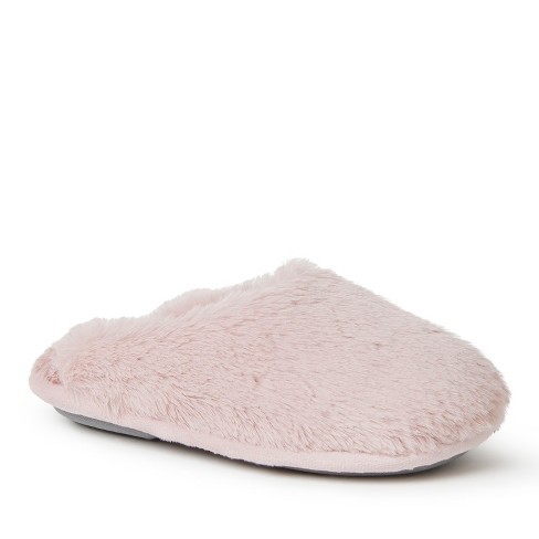 Dearfoams Kid's Brin Furry Pile Scuff Slipper - Pale Mauve Size 9-10 ...