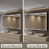 Flora Medicine Cabinet with Mirrors and Lights, Recessed/Wall Mounted Bathroom Cabinet with 3 Mode Light, Dimmable, Anti-Fog, Black - 3 of 4