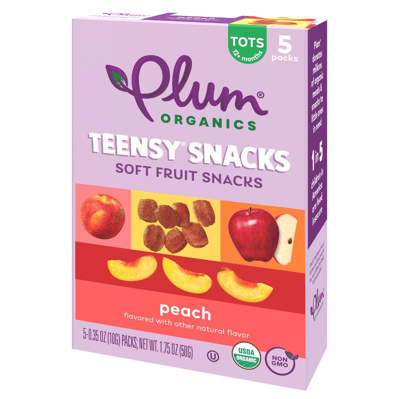 Plum Organics Teensy Snacks Soft Fruit Snacks - Peach - 0.35oz/5ct, 5 of 14