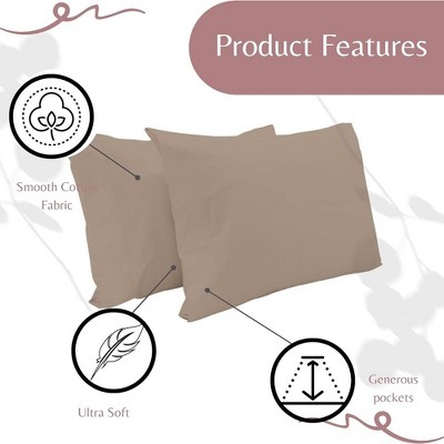 Taupe Cotton Standard/Queen Pillowcase Set - 2 Pack
