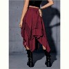 Women's Dark Gothic Punk Grunge Lace - Paneled Asymmetrical Midi Skirt, Edgy and Stylish Bottoms - 3 of 4