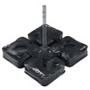 Aoodor Umbrella Weight Bag 4-Piece Set - Water Fillable, Durable 250D PVC Fabric, Sturdy Connection - Black - 4 of 4