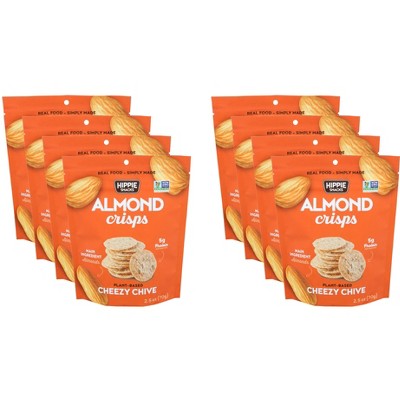 Hippie Snacks Almond Crisps Cheezy Chive - Case of 8 - 2.5 oz