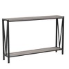 Console Table, 2-Tier Entryway Table with Storage,Black/Brown/Gray - 4 of 4