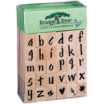 Image Tree Handle Rubber Stamp Set-Susy Ratto Brush Letter Alphabet/Lower