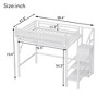 White Twin XL Size Loft Bed with Stairs Metal Full Loft Bed with Storage Shelves and Wardrobe for Kids Teens - 3 of 4