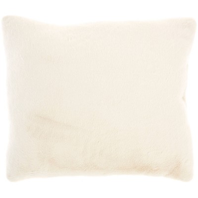 20"x20" Oversize 2 Sided Faux Fur Square Throw Pillow Cream - Mina Victory