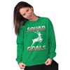 Xmas Santa's Reindeer Squad Goals Women Crewneck Sweatshirt Brisco Brands - 3 of 4