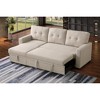 Linen-Textured L-Shaped Sectional Sofa with Tufted Seat Cushions, Pull-Out Sleeper, Storage Ottoman, and Reversible Chaise - 3 of 4