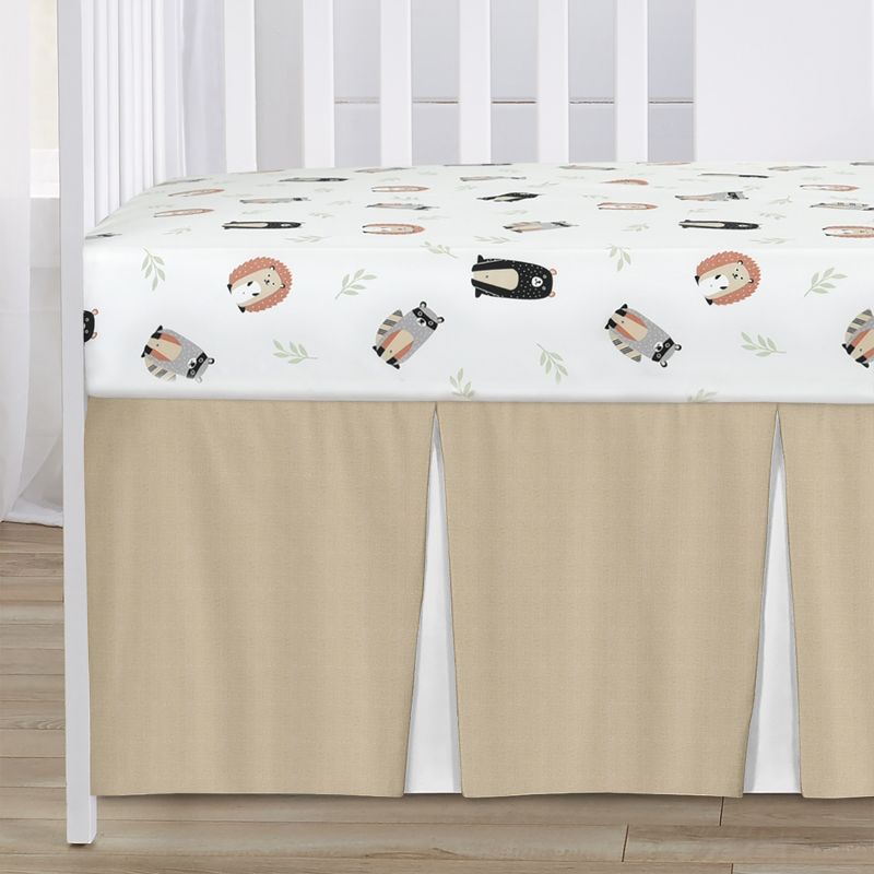 Sweet Jojo Designs Boy or Girl Gender Neutral Unisex Baby Crib Bedding Set - Woodland Pals Taupe White and Grey 4pc, 5 of 8