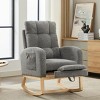 GlasFlength Accent Chairs Modern Rocking Chair Armchair Lazy Chair Sofa Chair Reading Chair for Living Room, Gray, 29.5"*24.8"*40.9" - 2 of 4