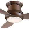 52" Minka Aire Modern Hugger Indoor Ceiling Fan with LED Light Remote Control Oil Rubbed Bronze Pietra Glass for Living Room Home - 3 of 4
