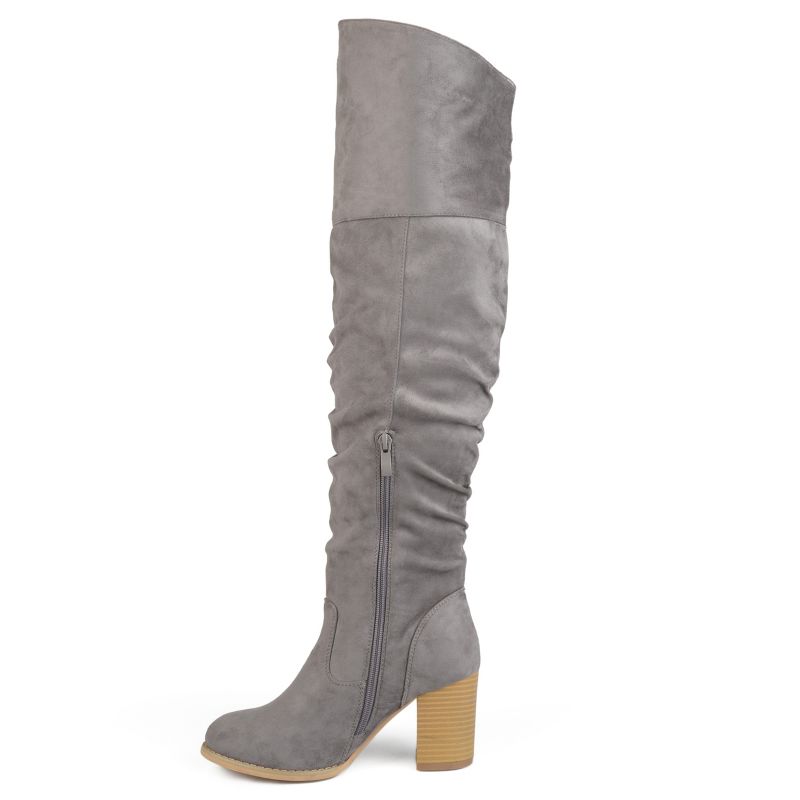 Journee Collection Womens Kaison Wide Width Extra Wide Calf Stacked Heel Over The Knee Boots, 3 of 11