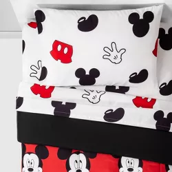Mickey Mouse Full Cute Faces Bedding Set Red