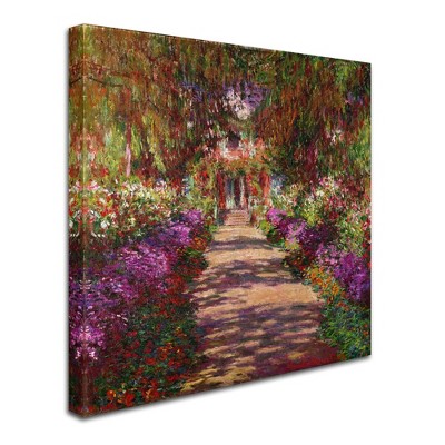 Trademark Fine Art - Claude Monet 'A Pathway in Monet's Garden' Canvas