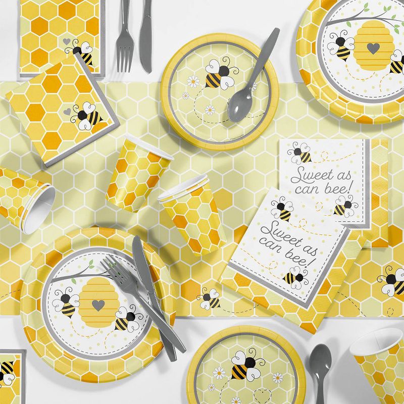 Bumblebee 3ct Baby Shower Plastic Tablecloths, 3 of 4